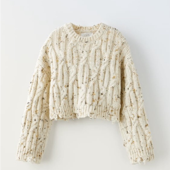Zara FLECKED CABLE KNIT SWEATER BEIGE
13-14 YEARS - Picture 1 of 4